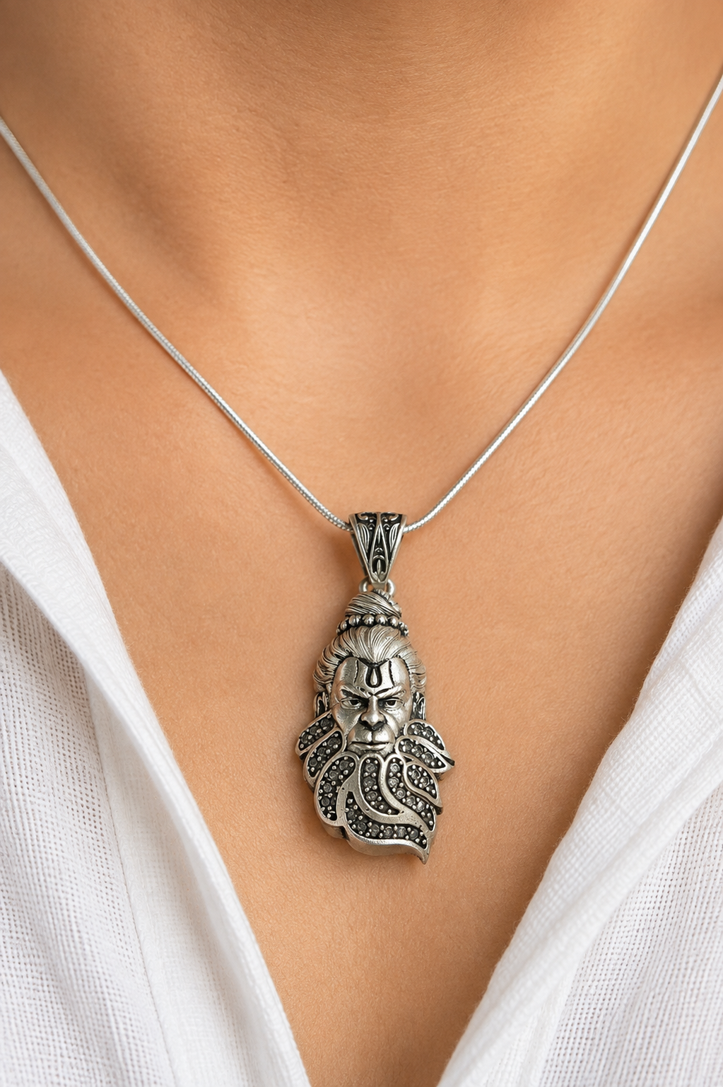 Lord Hanuman Sterling Silver Pendant