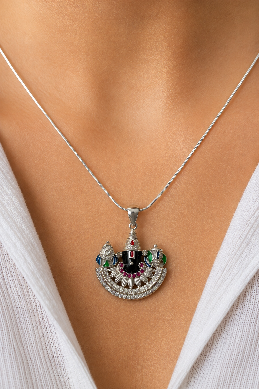 Lord Venkateswara Sterling Silver Pendant