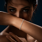 925 Sterling Silver Clear CZ Oval Stone Bracelet for Women