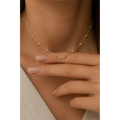 925 Sterling Silver Cylinder Bead Neck Chain for Women