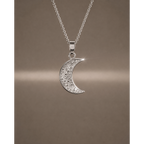 925 Sterling Silver Half Moon Pendant for Women