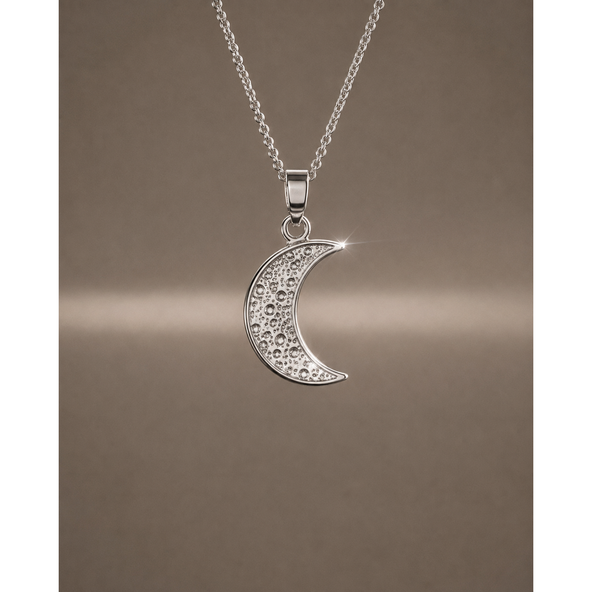 925 Sterling Silver Half Moon Pendant for Women