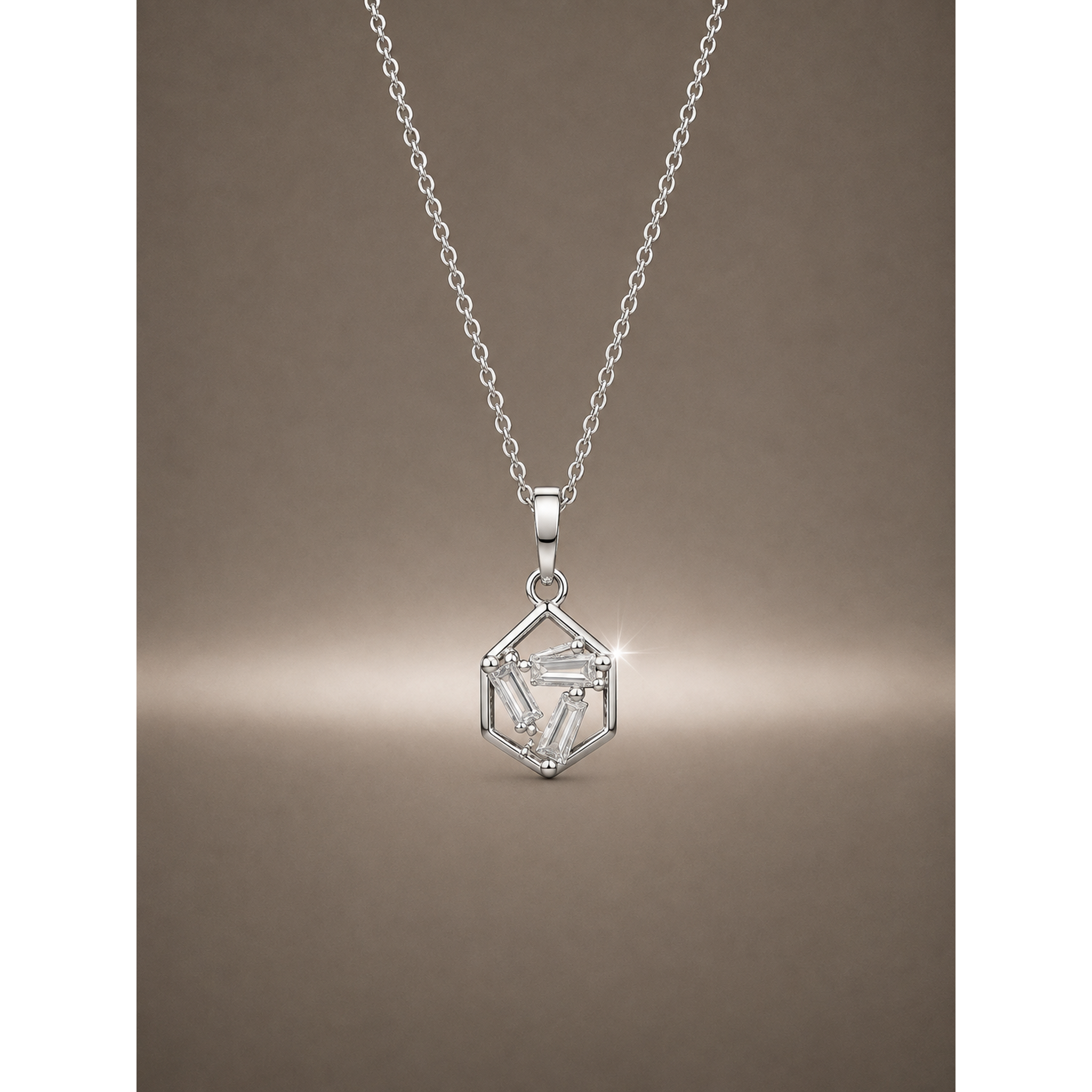 925 Sterling Silver Hexagon Bloom Pendant for Women