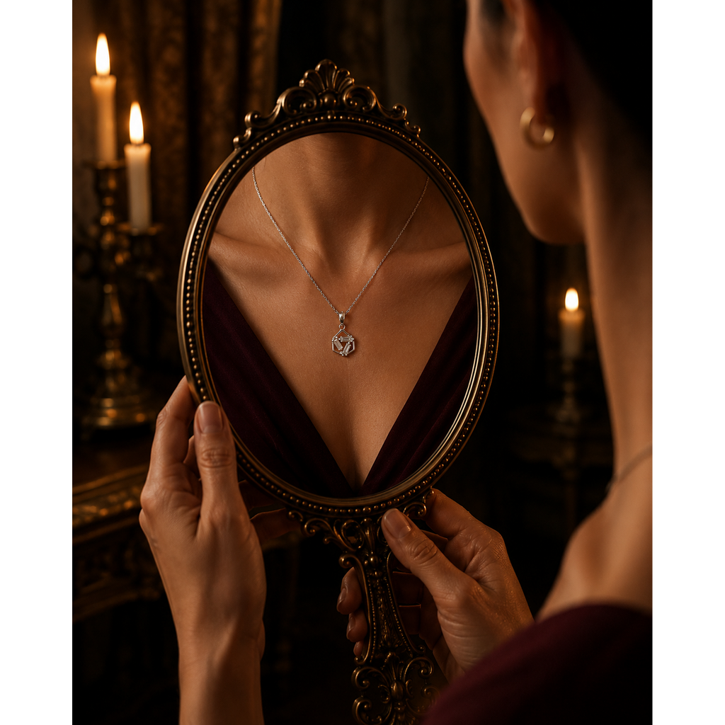 925 Sterling Silver Hexagon Bloom Pendant for Women