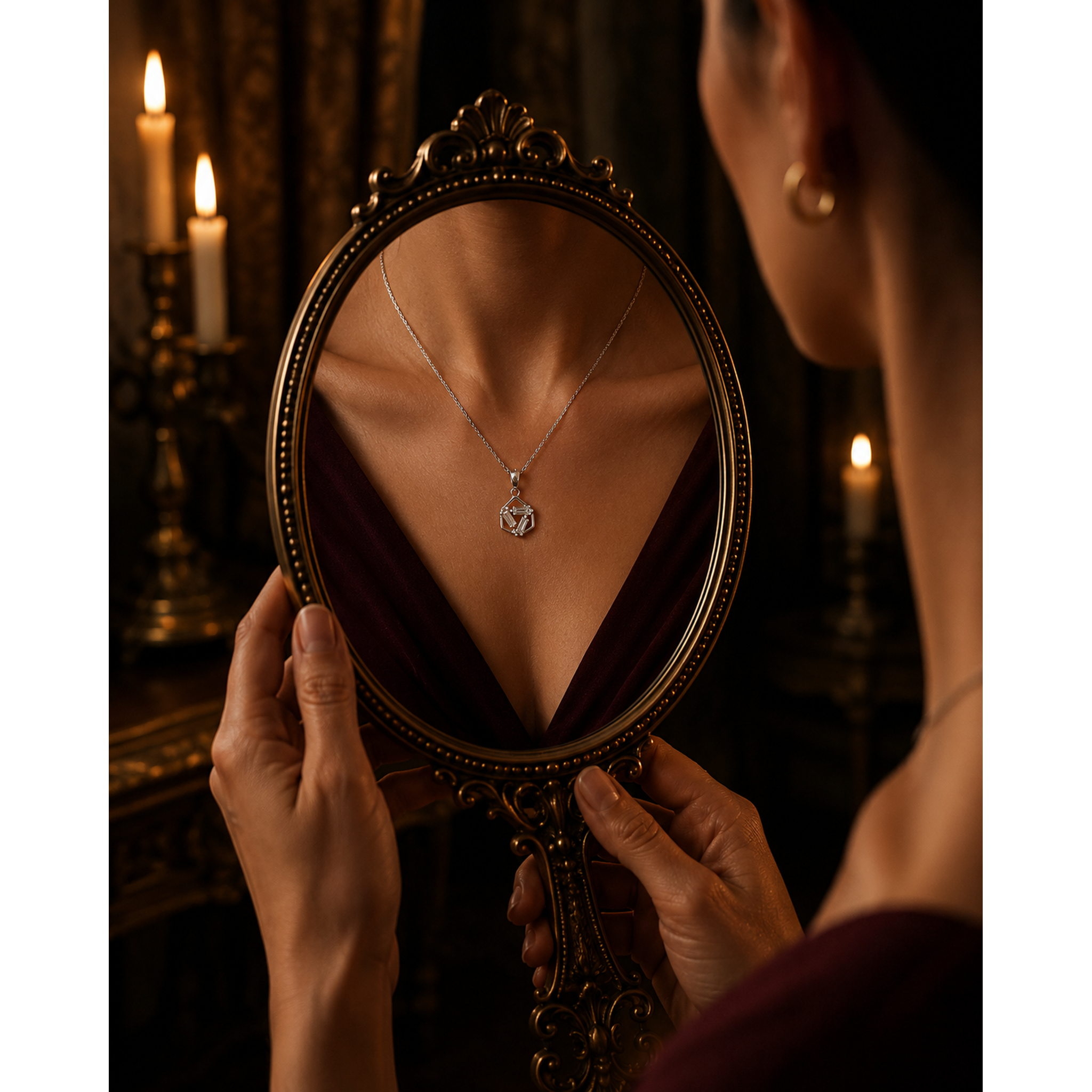 925 Sterling Silver Hexagon Bloom Pendant for Women