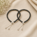 925 Sterling Silver Black Bead Nazariya Protection Bracelet for Kids