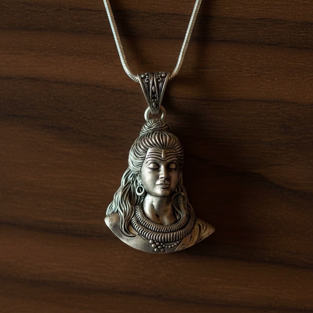 Lord Shiva Sterling Silver Pendant