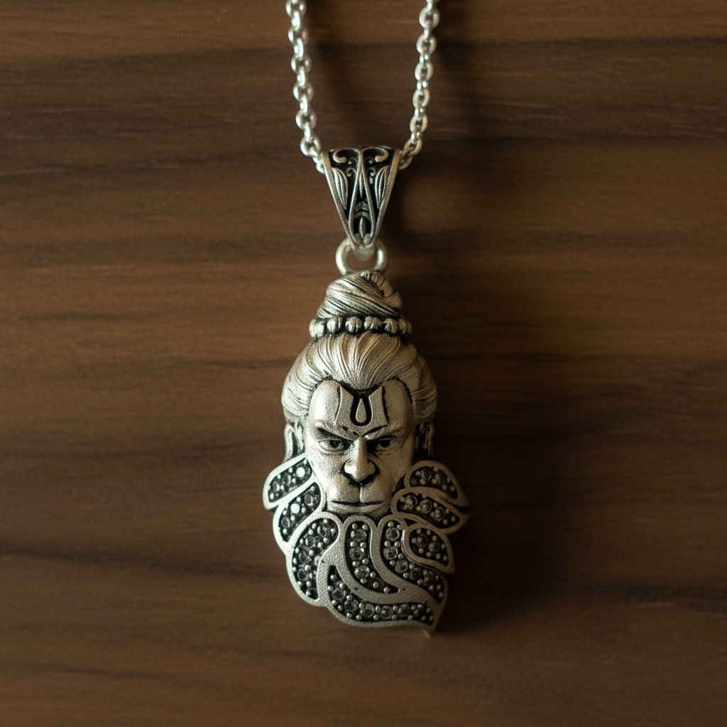 Lord Hanuman Sterling Silver Pendant