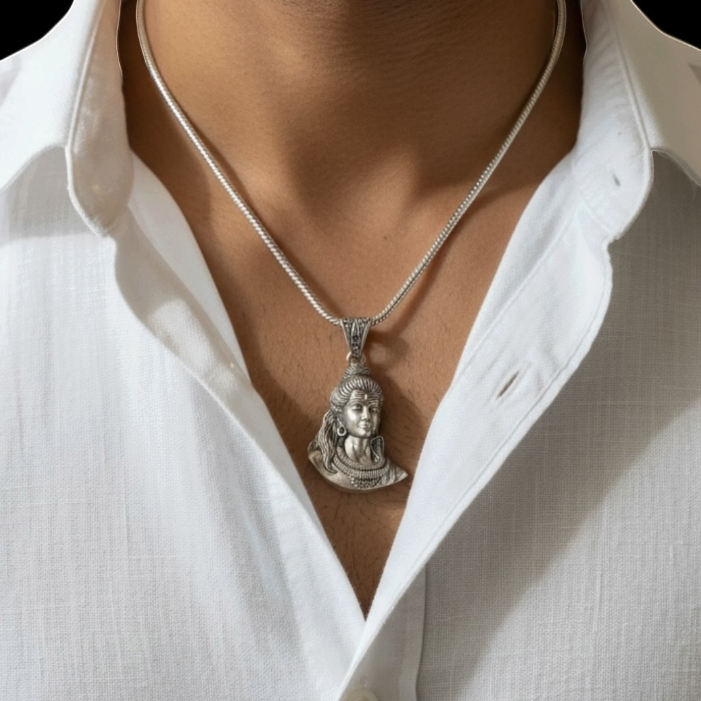Lord Shiva Sterling Silver Pendant