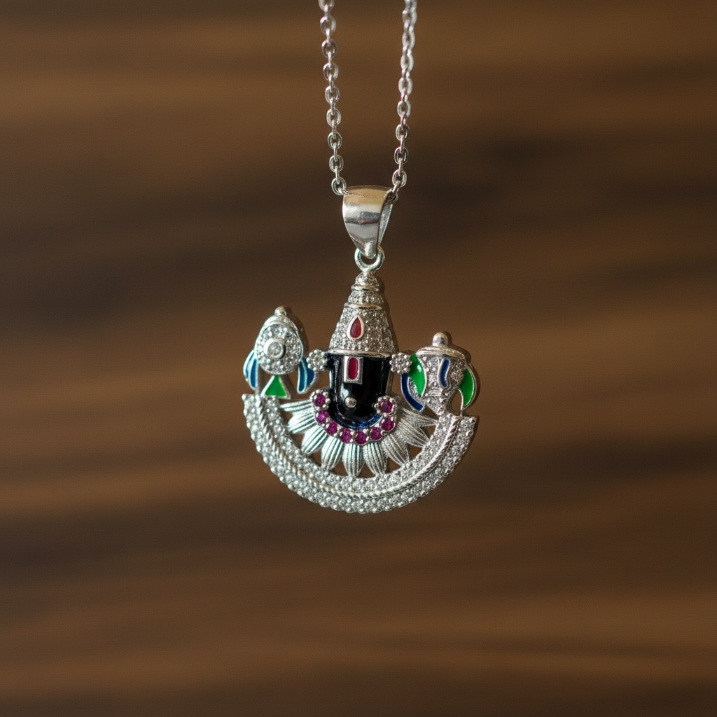 Lord Venkateswara Sterling Silver Pendant