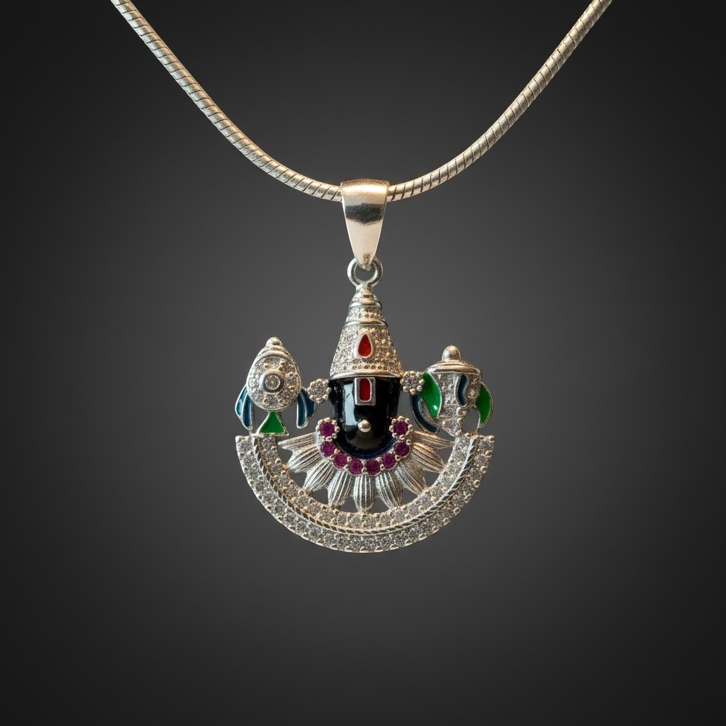 Lord Venkateswara Sterling Silver Pendant