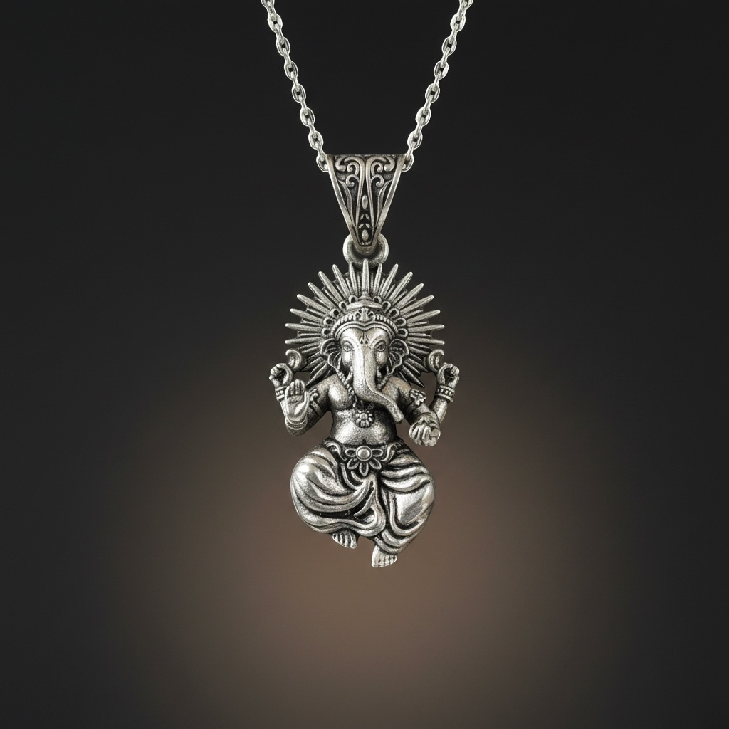 Lord Ganesha Sterling Silver Pendant
