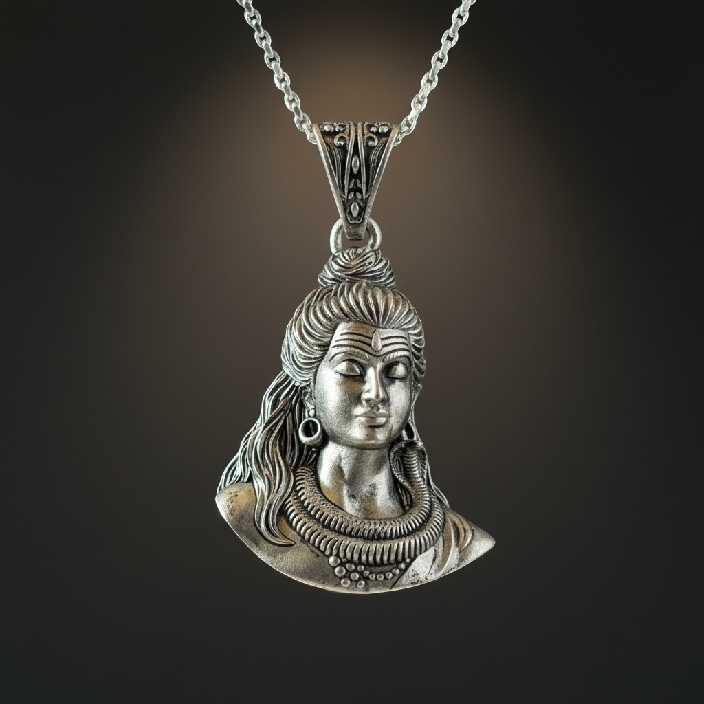 Lord Shiva Sterling Silver Pendant