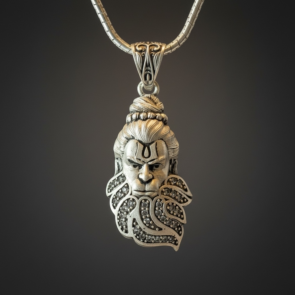 Lord Hanuman Sterling Silver Pendant