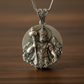 Lord Hanuman Embossed Round Pendant