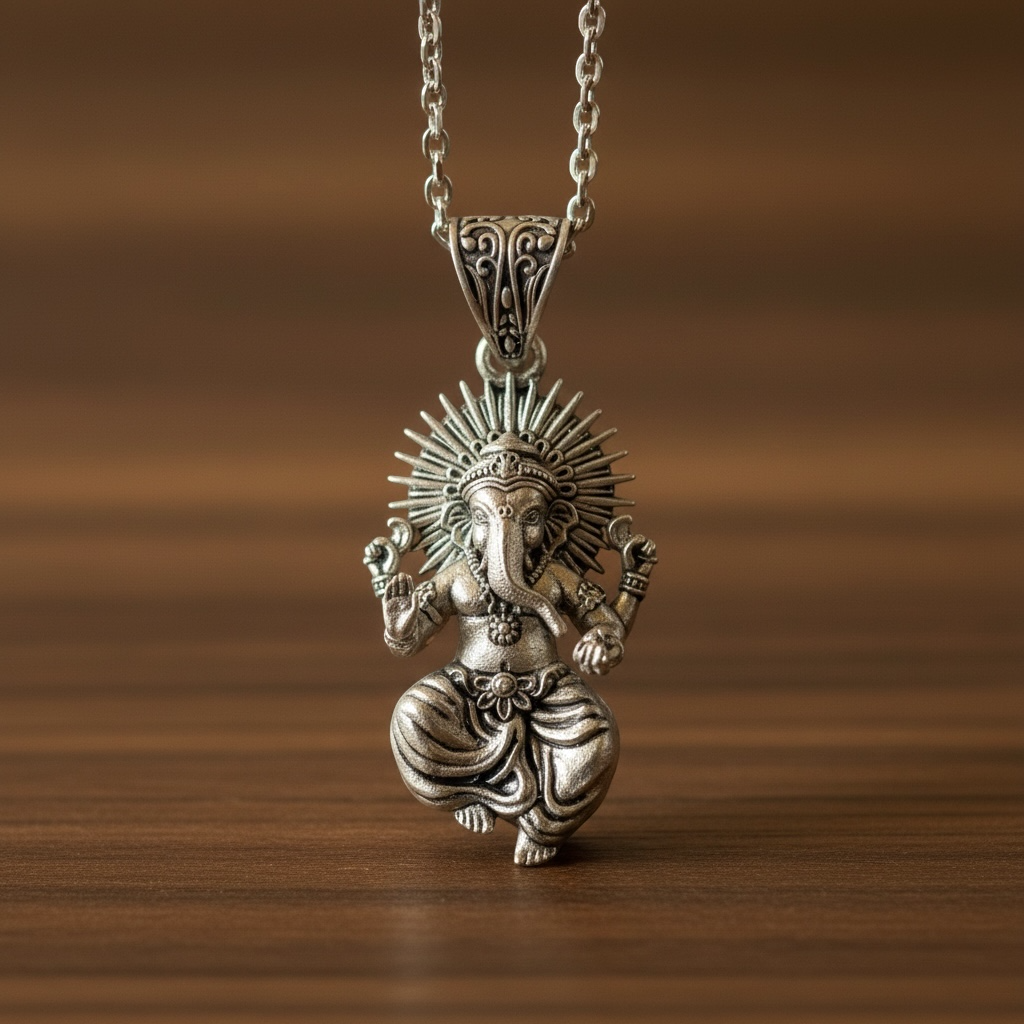 Lord Ganesha Sterling Silver Pendant