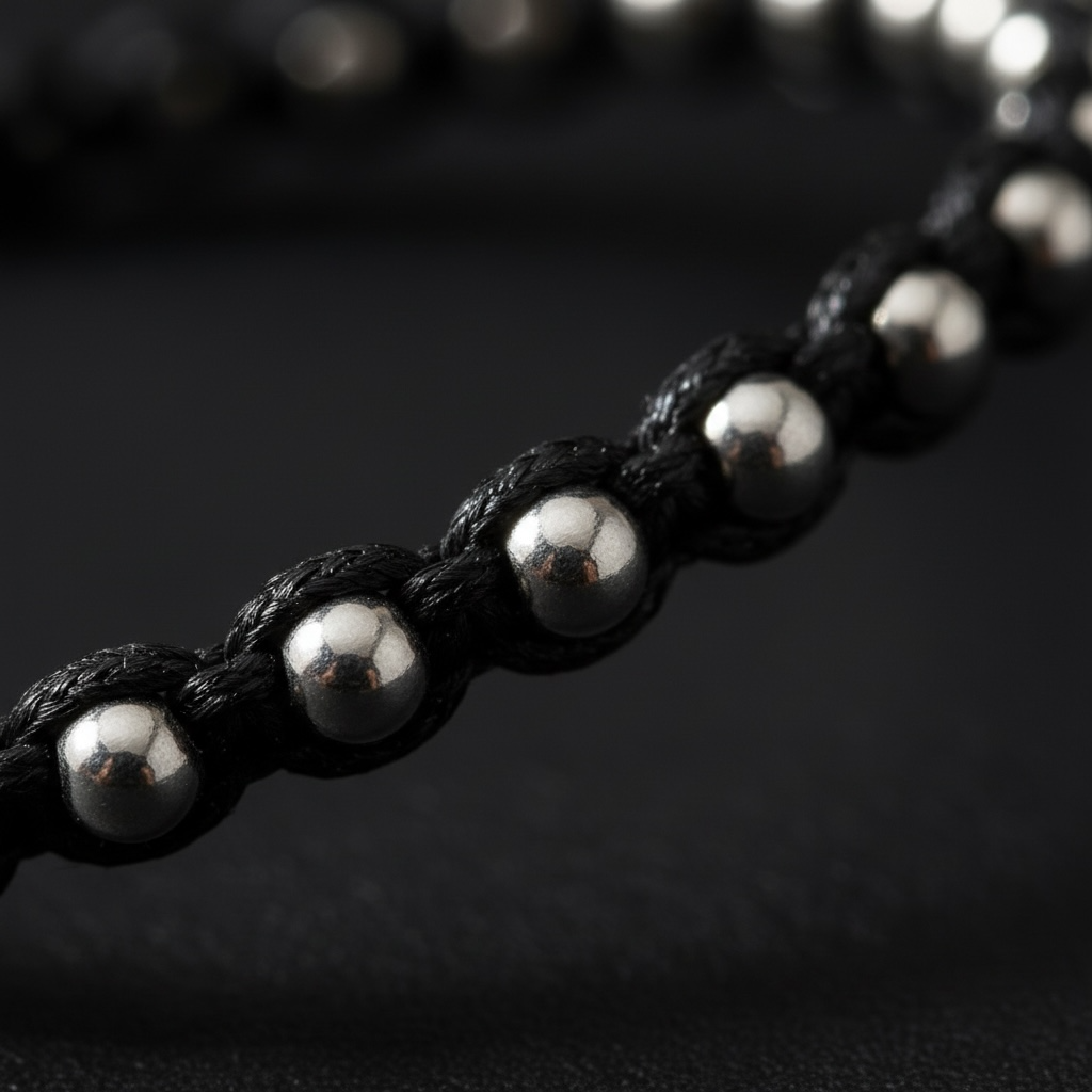 925 Sterling Silver Black Thread Bracelet for Men and Women – Minimalist, Everyday Wear