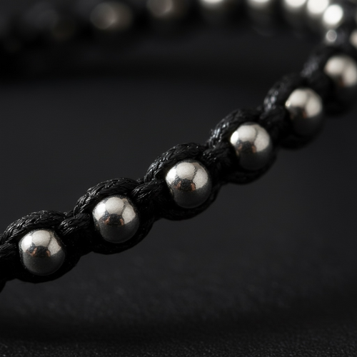 925 Sterling Silver Black Thread Bracelet for Men and Women – Minimalist, Everyday Wear