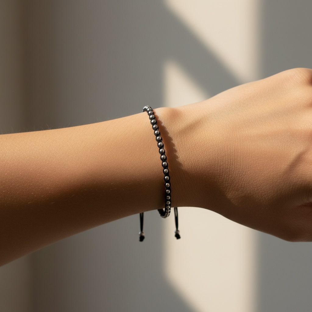 925 Sterling Silver Black Thread Bracelet for Men and Women – Minimalist, Everyday Wear
